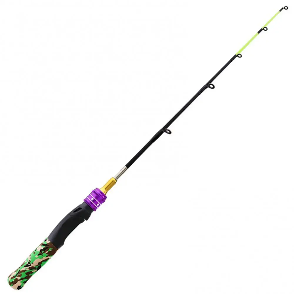 

Fishing Rod Fish Pole 61cm Camouflage Straight Handle 2 Sections Telescopic Ice Straight Handle