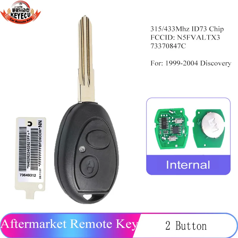 KEYECU Aftermarket удаленный брелок 315 мгц/433 мгц ID73 для сша/евро Land Rover Discovery 1999 2000 2001 2002 2003
