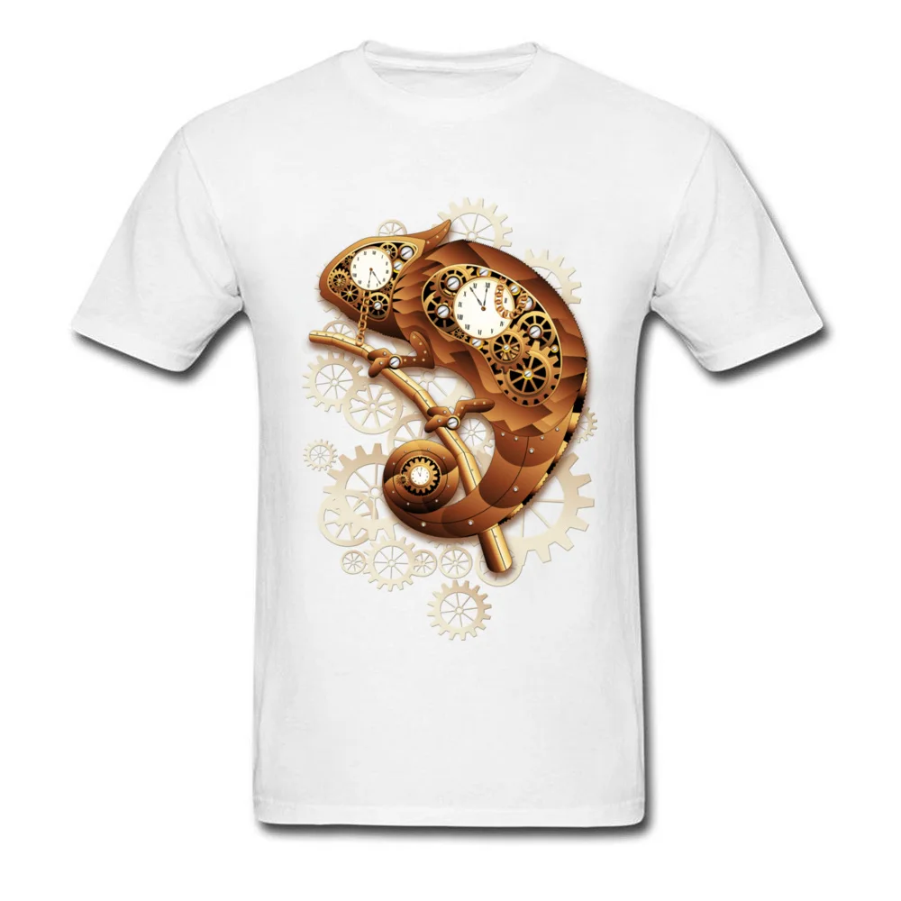 

Chameleon Steampunk Vintage Leisure Thanksgiving Day All Cotton O-Neck Men Tops Tees Clothing