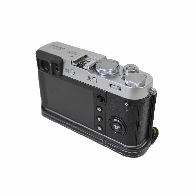 Чехол из натуральной кожи сумка для камеры Нижняя крышка Fuji X100F Половина корпуса