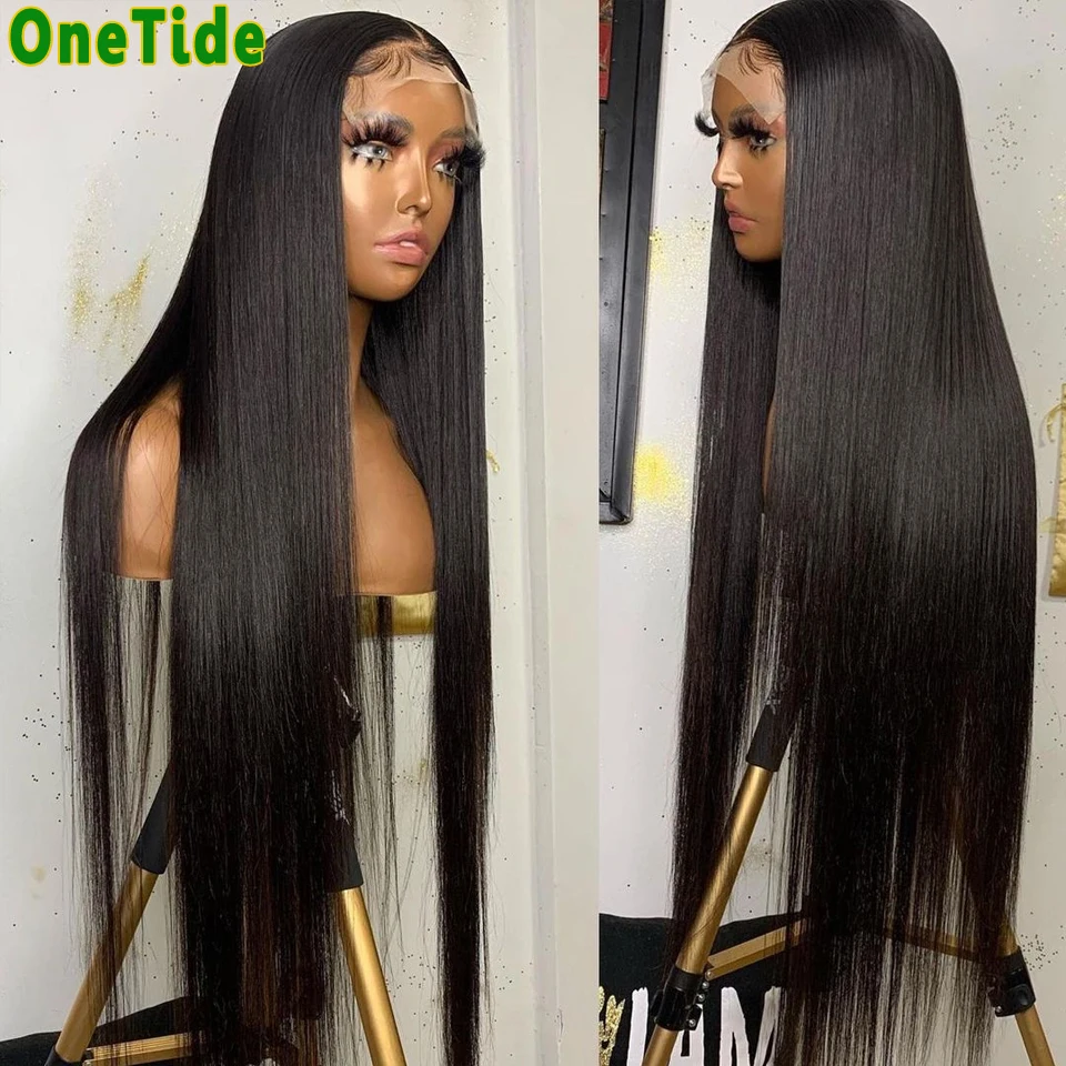 30 32 34 36 Inch T Part Lace Front Wig Bone Straight Lace Front Human Hair Wigs For Women Closure Wig Brazilian Human Hair Wig