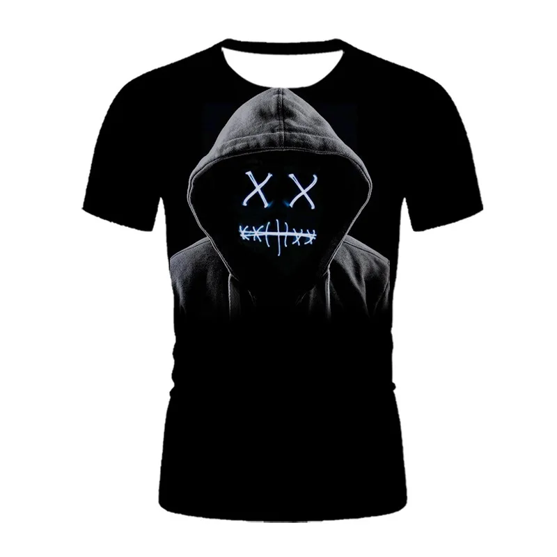 

Clown Men's and Women's 3DT T-shirt Digital Printing Sports Short-Sleeved Men's T-shirt round Neck Top