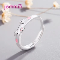 925 sterling silver jewelry lovely animial design opening adjustable finger rings for women girls high quality low price