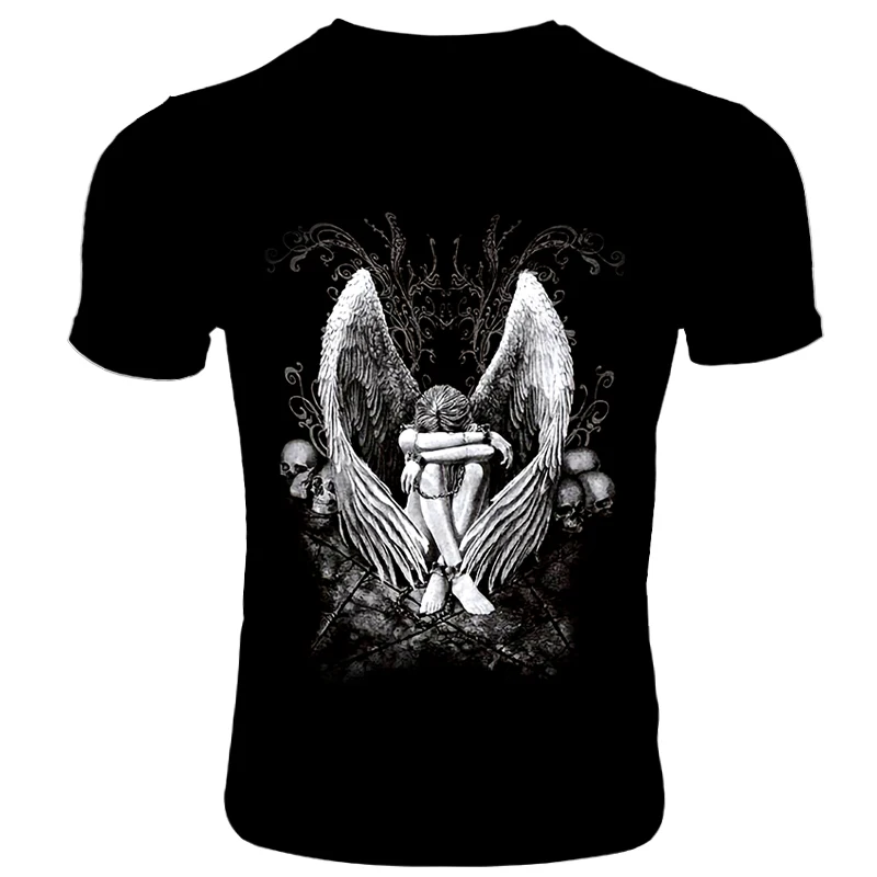 

2021 Summer new men's top short sleeve T shirt Harajuku Mr. Z funny 3D ink angel Full size S-6XL Customizable design