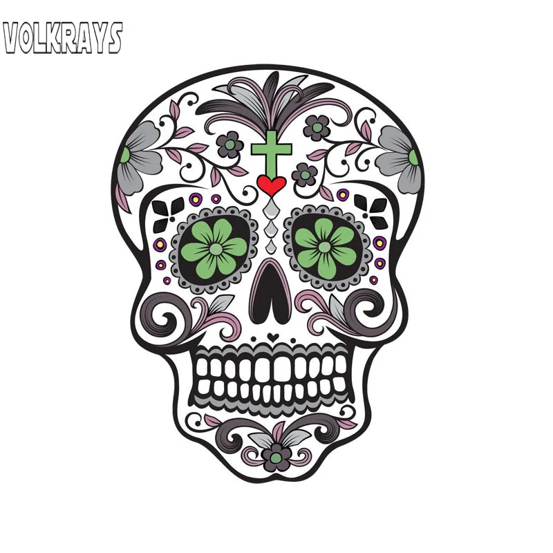 Наклейка на автомобиль Volkrays аксессуар для солнцезащитного крема в виде черепа из