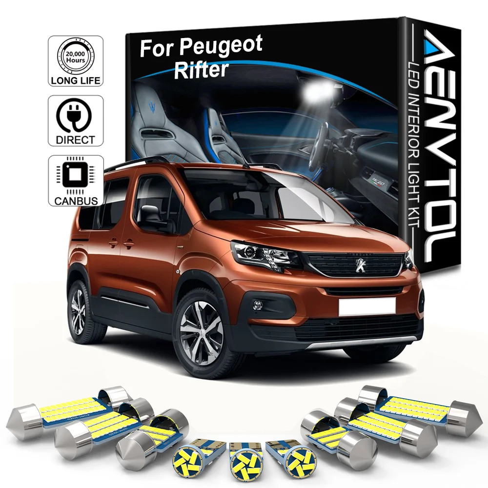 AENVTOL 10 шт. автомобильное светодиодное Внутреннее освещение Canbus для Peugeot основных