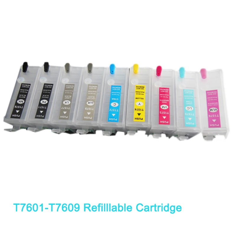 Многоразовые чернила Vilaxh для Epson P600 T7601 T7602 T7603 T7604 T7605 T7606 T7607 T7608 T7609|Чернильные