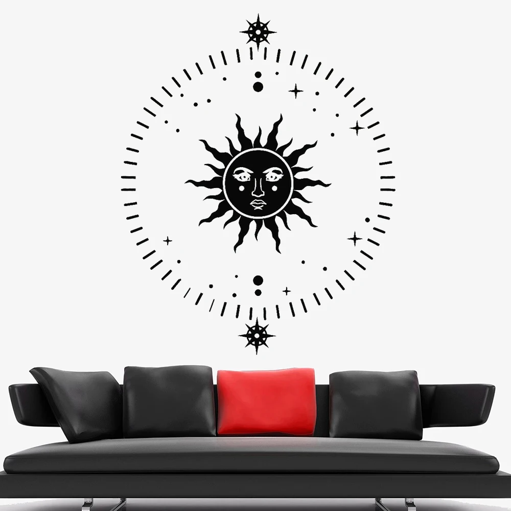 Абстрактное искусство солнце звезды наклейки на стену гостиная винил спальня с