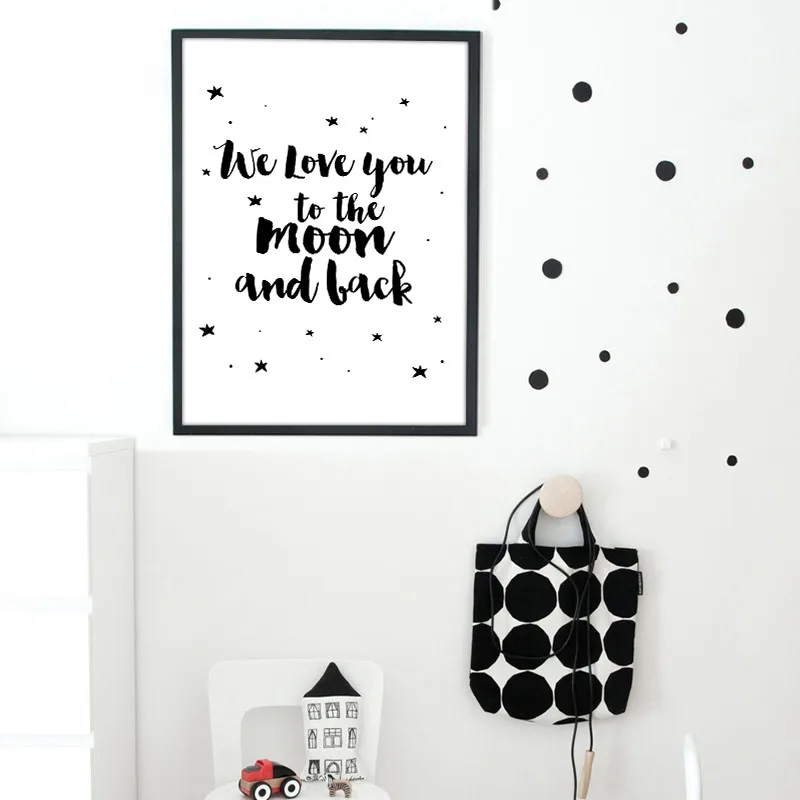 Картина на холсте с надписью I Love You To The Moon And Back TB88|Рисование и каллиграфия| |