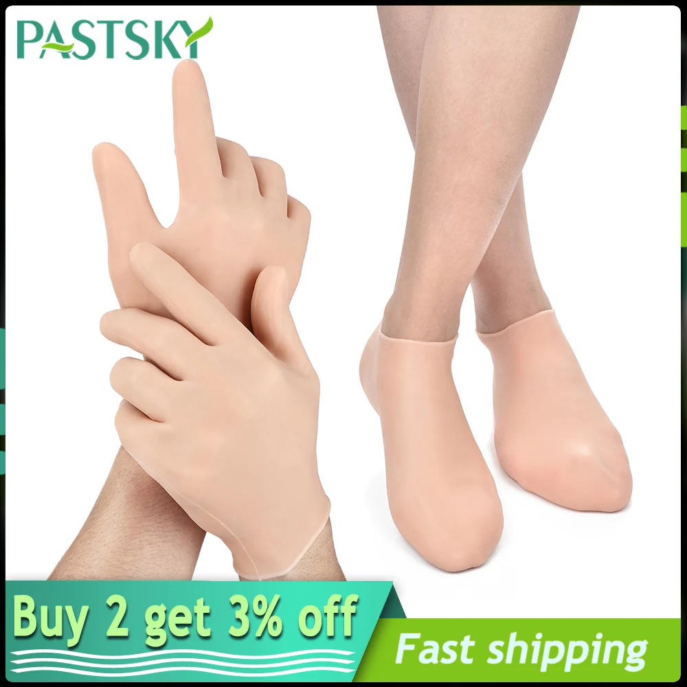 Силиконовые гелевые перчатки увлажняющий уход за руками защита пятки ног от