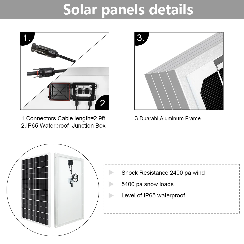 ECOWORTHY 100W подойдет как для повседневной носки, так Панели солнечные зарядное устройство для батареи 12V вне сеточной солнечной Системы для дома подойдет как для повседневной носки, так