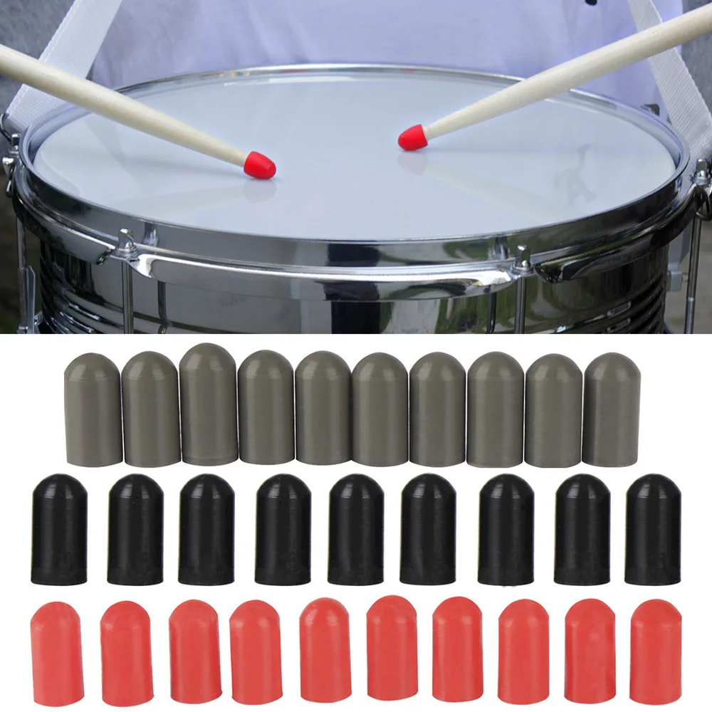 

M MBAT 10Pcs Drumstick Silent Tips Mute Drum Stick Mallet Protectors Covers for Drumsticks Silicone Drum Set Accessories