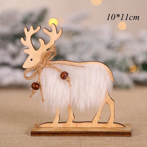 Deer A 1 шт., 3 размера, Рождественский олень, Деревянная Рождественская елка, пушистая подвеска "Олень", украшения для дома, Рождественская вечеринка, декоративные принадлежности, детские игрушки - Цвет: Deer A