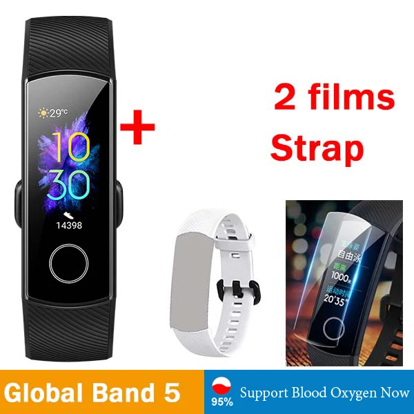 G band5 n 2f n white Умный Браслет huawei Honor Band 5, 4, 0,95 дюйма, трекер, умный OLED, для плавания, водонепроницаемый, Bluetooth, фитнес-трекер, сенсорный экран - Цвет: G band5 n 2f n white