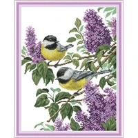 joy sunday cross stitch two birds counted printed on canvas 11ct 14ct diy embroidery kits cross stitch sets home decoration sets