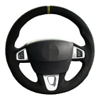 Чехол рулевого колеса автомобиля DIY черная замша из натуральной кожи для Renault Megane 3 (Coupe) RS 2010 2011 2012 2013 2014 2015 2016