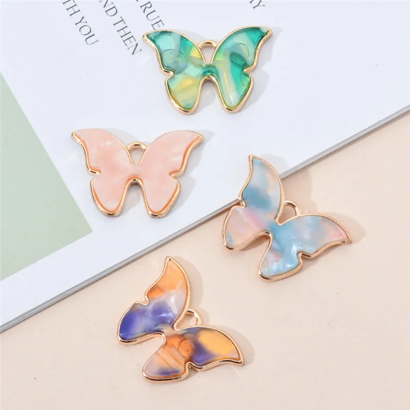 10 шт. эмалью Подвески кулон в виде бабочки которые можно сделать своими руками