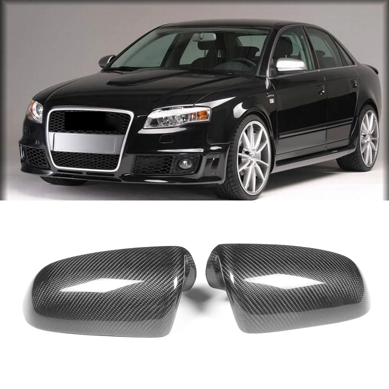 

Car Carbon Fiber Rear Rearview Mirror Cover Caps Fit For- A3/ A4 B7 2005-2008
