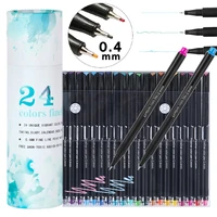 fineliner 0 4mm water based colored needle pen 122460 colors art handaccount painting gel pen hook line fineliner needle pens