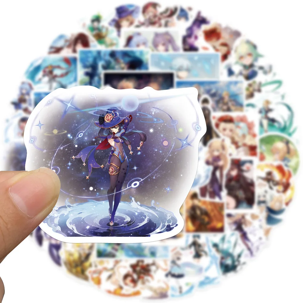 103050pcs new raiden shogun genshin stickers aesthetic anime game decal for suitcase luggage motor bicycle car kids stikers free global shipping