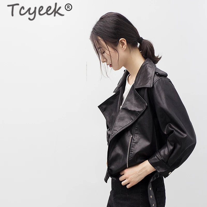 Tcyeek Осенняя женская одежда 2020 куртка из искусственной кожи женское весеннее