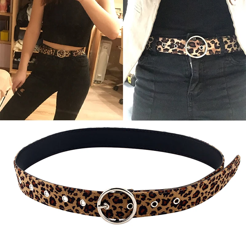 

100CM Leopard Waistband Fashion Women Lady Girl Skinny Waist Belt Thin Leather