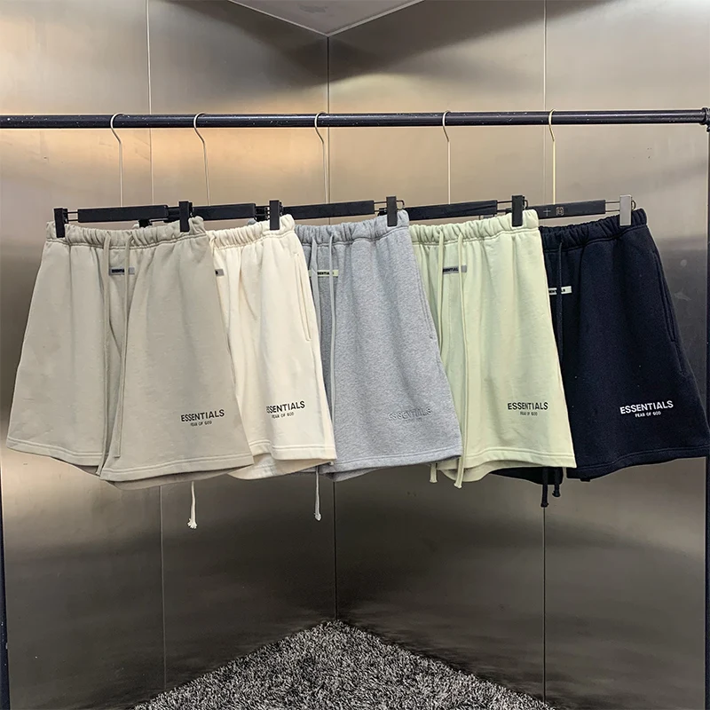 

2021New Hot Essentials shorts fog 100% 1:1 Sweatshorts Kanye West Jerry Lorenzo Oversized Shortpants hiphop cotton hoodie shorts