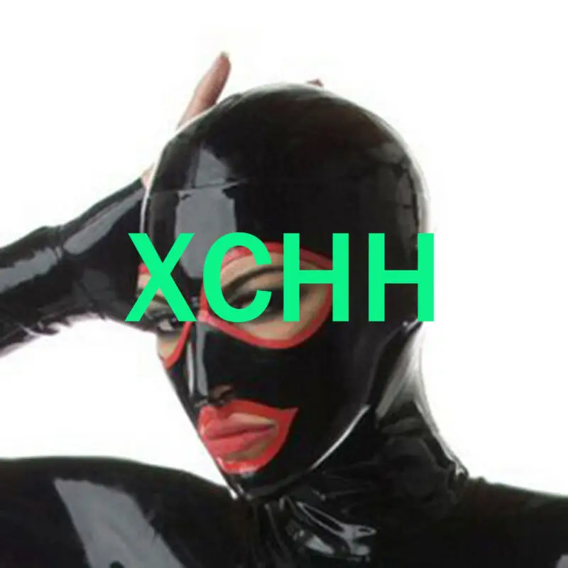 

Pure 100% Natural Latex Woman mask hood with Open mouth and eyes cosplay costumes anime cosplay