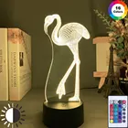 Акриловый ночник с 3D иллюзией, меняющий цвет, ночсветильник с сенсорным датчиком для спальни, декор для детей, малышей, светодиодный ночсветильник