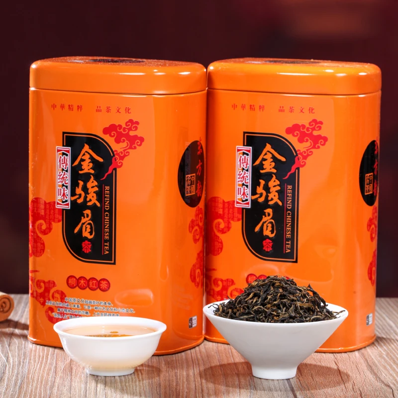 200g Jin Jun Mei Oolong Tea 5A Chinses Fujian Wuyi Black Tea Jin jun mei Teas Golden Eyebrow Red Tea China Cha Gift Package