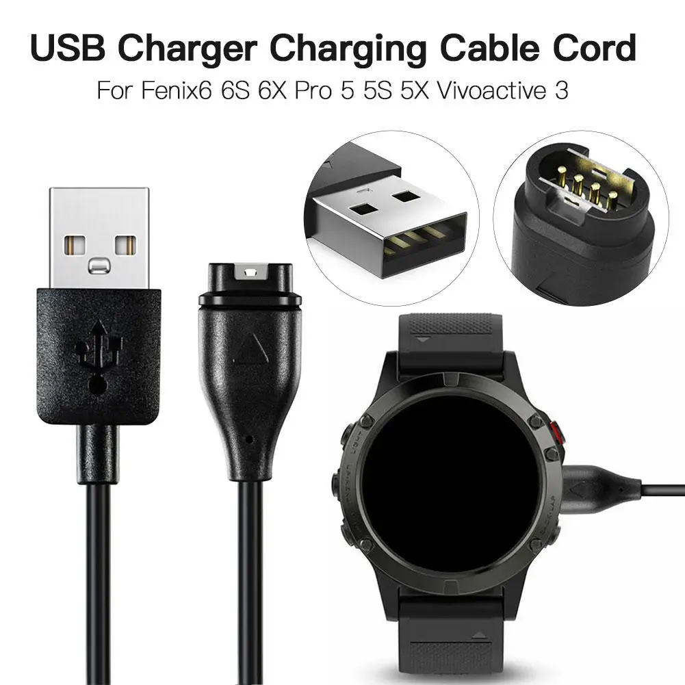 

1m USB Fast Charger Data Cable Wire Charger For Garmin Fenix 6 6S 6X Pro Fenix 5 5S 5X Forerunner 945 935 Vivoactive 3