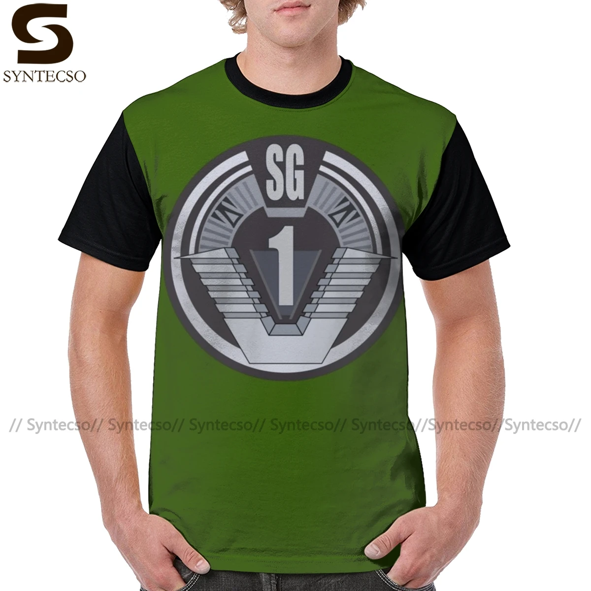 

Футболка с рисунком Stargate, футболка с рисунком Stargate SG, футболка из полиэстера с короткими рукавами, Мужская забавная футболка с рисунком, бол...