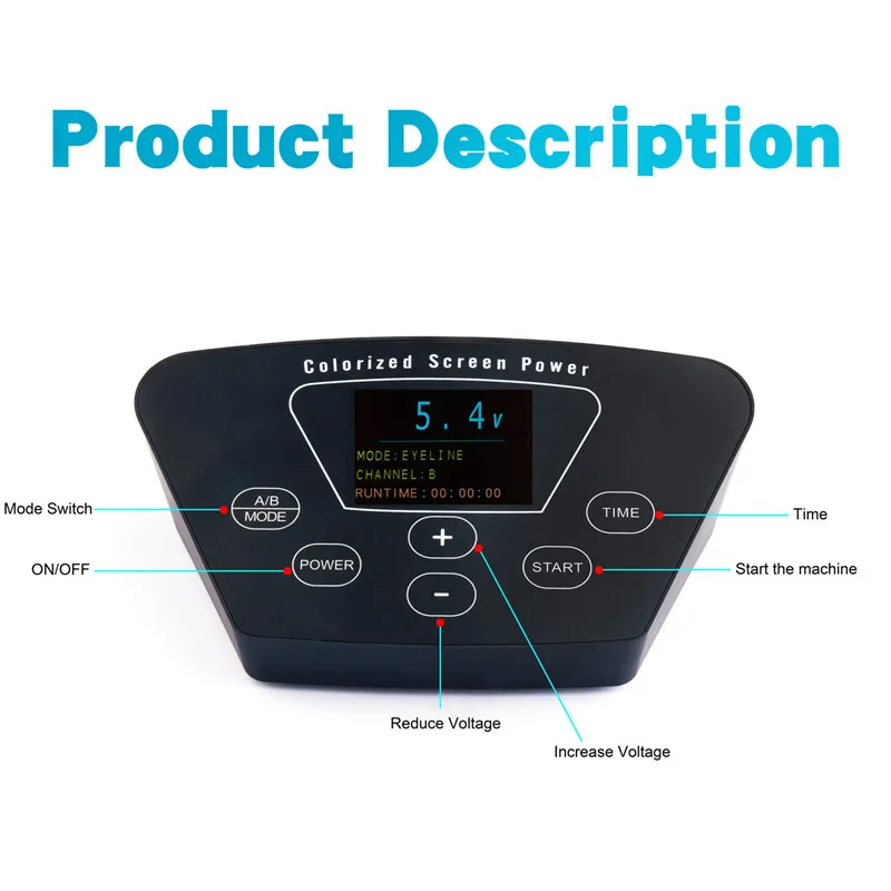 Professional Permanent Makeup Tattoo Power  Double Digital LCD For Tattoo Pen Machine Rotary Gun For Eyebrow Eyeliner Lip