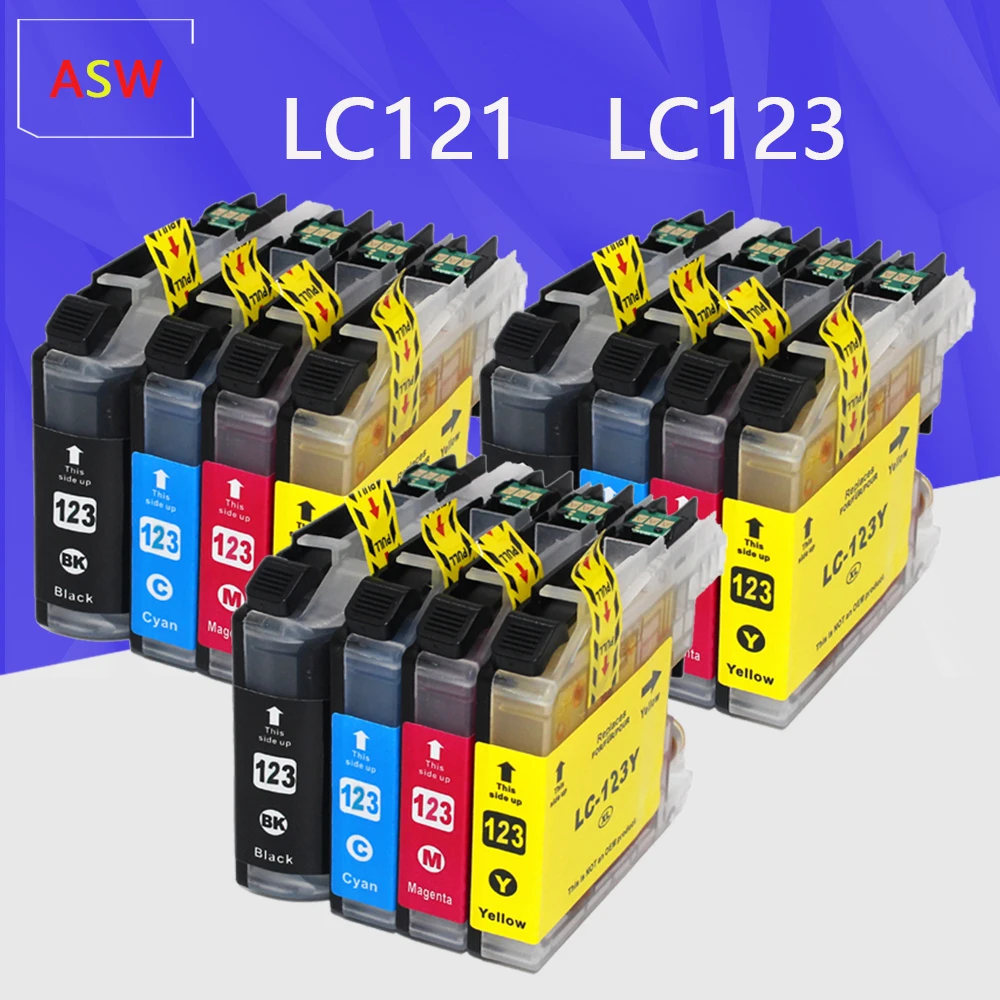 12PK для Brother LC123 чернильный картридж совместимый MFC J4510DW J4610DW принтера LC 123 J4410DW
