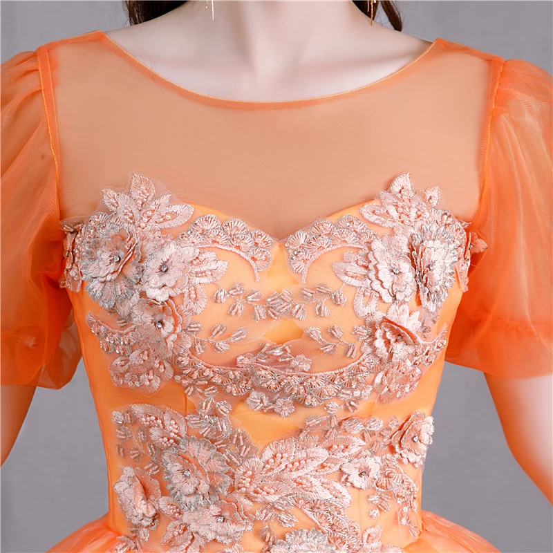 HPYFNSH/Новое поступление длинное вечернее короткое платье с круглым вырезом и