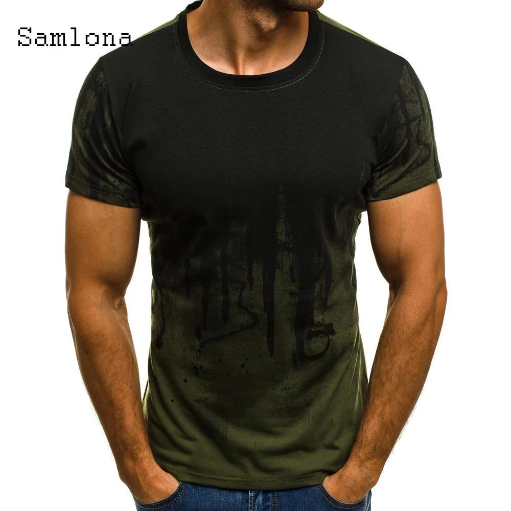 

Samlona 2021 Summer New Fashion 3D Print Masculinas Tops Streetwear T-shirt Casual Tees Shirt Sexy Mens Clothing Plus Size S-5XL
