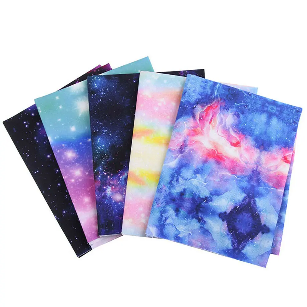 Galaxy Night Sky Psychedelic Purple Printed Cotton Fabric DIY Patchwork Textile Craft Mask Cushion Cover Home Decor Accessories