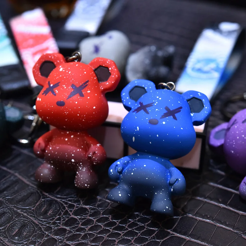 Креативный полимерный брелок с медведем-хамелеоном трендовый Модный кулон для