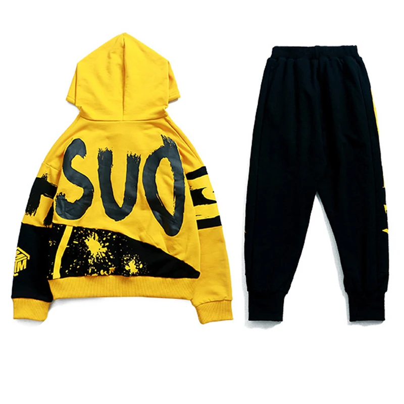 Костюм детский из свитшота и штанов в стиле хип-хоп для мальчиков с надписью