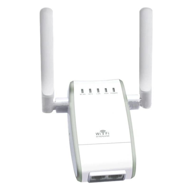 

2.4G Wireless Router Wireless Bridge Ethernet Adapter 300Mbps Dual Antenna Signal Repeater for Home Office(US Plug)
