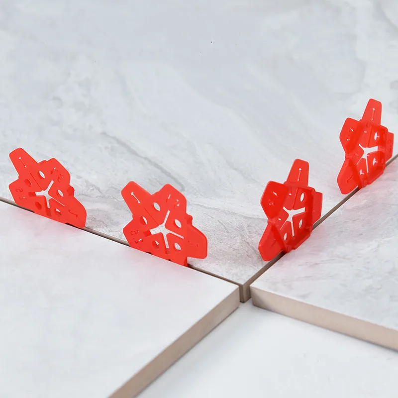 50pcs 5 Size Ceramic Gap Tile Leveling System Locator Cross Tile Leveling System Gap Manual Grout Pump Floor Construction Tools