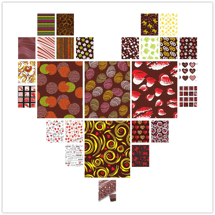 Chocolate Transfer Paper Pattern Baking Mold Decoration Printing LOVE Valentine's Day Kiss Food 10/20/50 Sheets 21x30cm