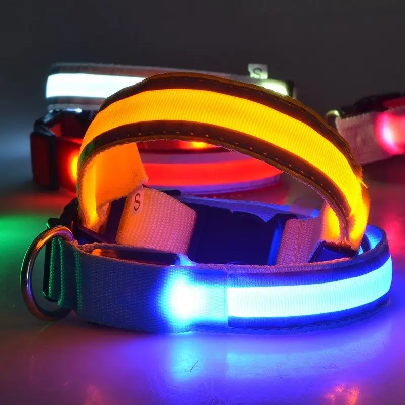 Nylon LED Dog Collar with USB Charging - Safety Night Light Anti-Lost Luminous Collar for Pet Accessories image 6