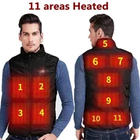 2021 fashion 11 heated vest men autumn winter smart heating coat usb infrared electric heating vest thermal fever vest