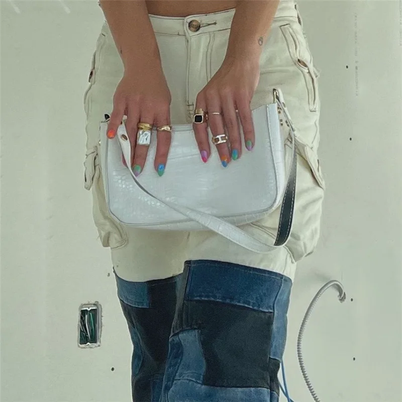 

2021 Streetwear Long Wide Pants Denim Trousers Autumn Women's Color Patchwork Jeans Trousers