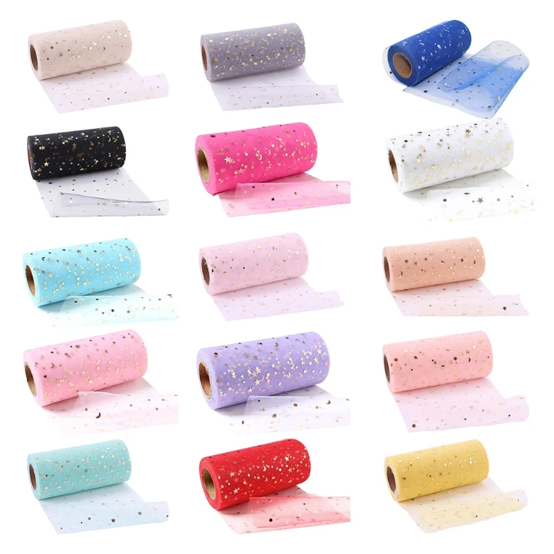 

Украшение для свадьбы и помолвки, праздничные принадлежности, Луна и звезда, тонкая марлевая лента 14 шт., 5 ярдов, украшение Вечерние