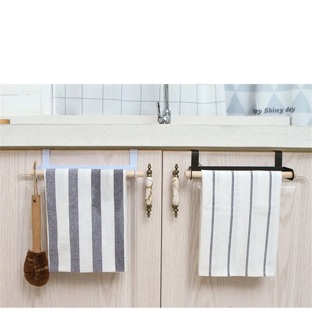 

Home Paper Holder Towel Rack Thick And Durable No Punch No Paste Door Hanging Organizer For Kitchen Accessories