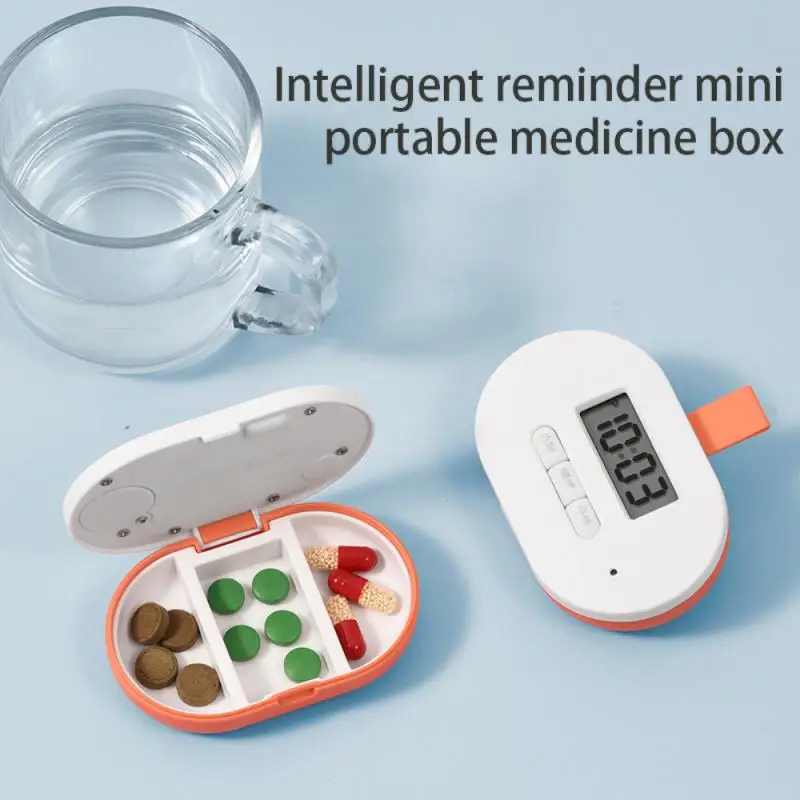 

Mini Portable 3Grid Pill Box electronic Smart Reminder Digital Alarm Pill Organizer Timing Pill Reminder Storage Box Medicine