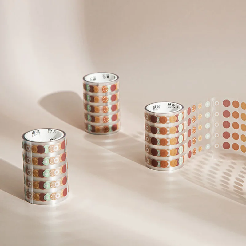 

1Roll Scrapbooking Colorful Dots Adhesive 60mmx3m Stickers Washi Tape DIY Decorative Gradient Color