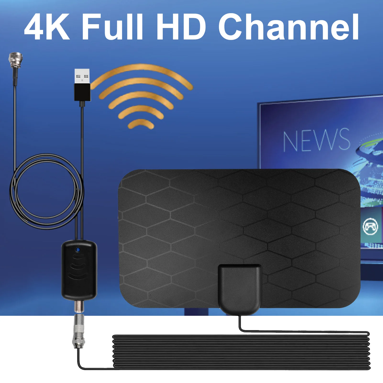 

HDTV TV Antenna 2000 Miles 4k Digital Antenna High Gain TV Amplifier Signal Booster DVB-T2 Satellite Receiver Indoor Aerial